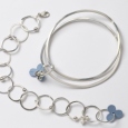 silver and porcelain bangle and bracelet
